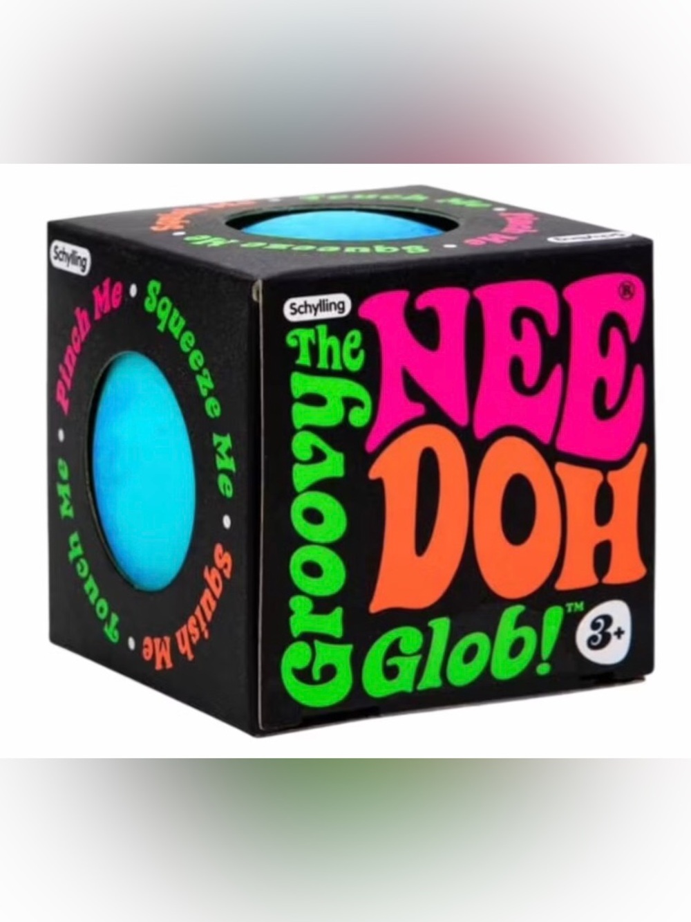 Schylling NeeDoh Groovy the Glob! Blue Squeeze Toy